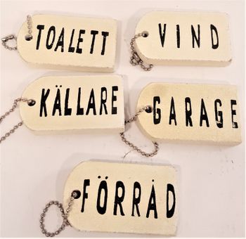 Nyckelbrickor i trä, x1