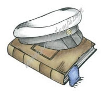 Vilda Stamps - Studenthatt med bok V429