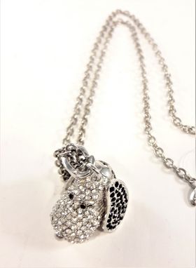 Halsband med hänge Snobben och strass silverfärg