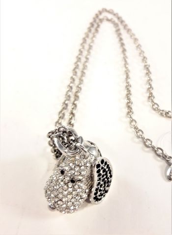 Halsband med hänge Snobben och strass silverfärg