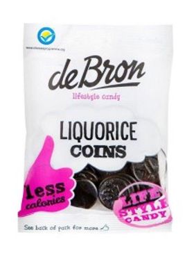 De Bron Liquorice Coins Sockerfri 100g