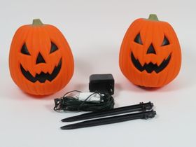 Partylampor i form av pumpa, 2 pack inkl adapter och markspjut, Markslöjd