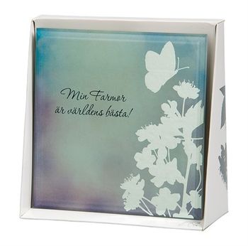 Spegeltavla, Silver Silhouette - Min Farmor är världens bästa!