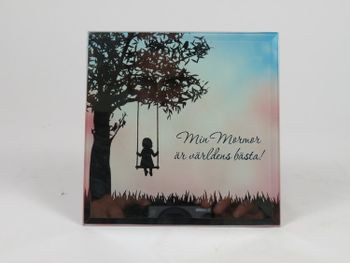 Spegeltavla, Silver Silhouette - Min Mormor är världens bästa!
