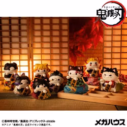 Demon Slayer: Kimetsu no Yaiba Mega Cat Project Demon Slayer Fortune Cats Box of 8 Random Figures (With Gift)