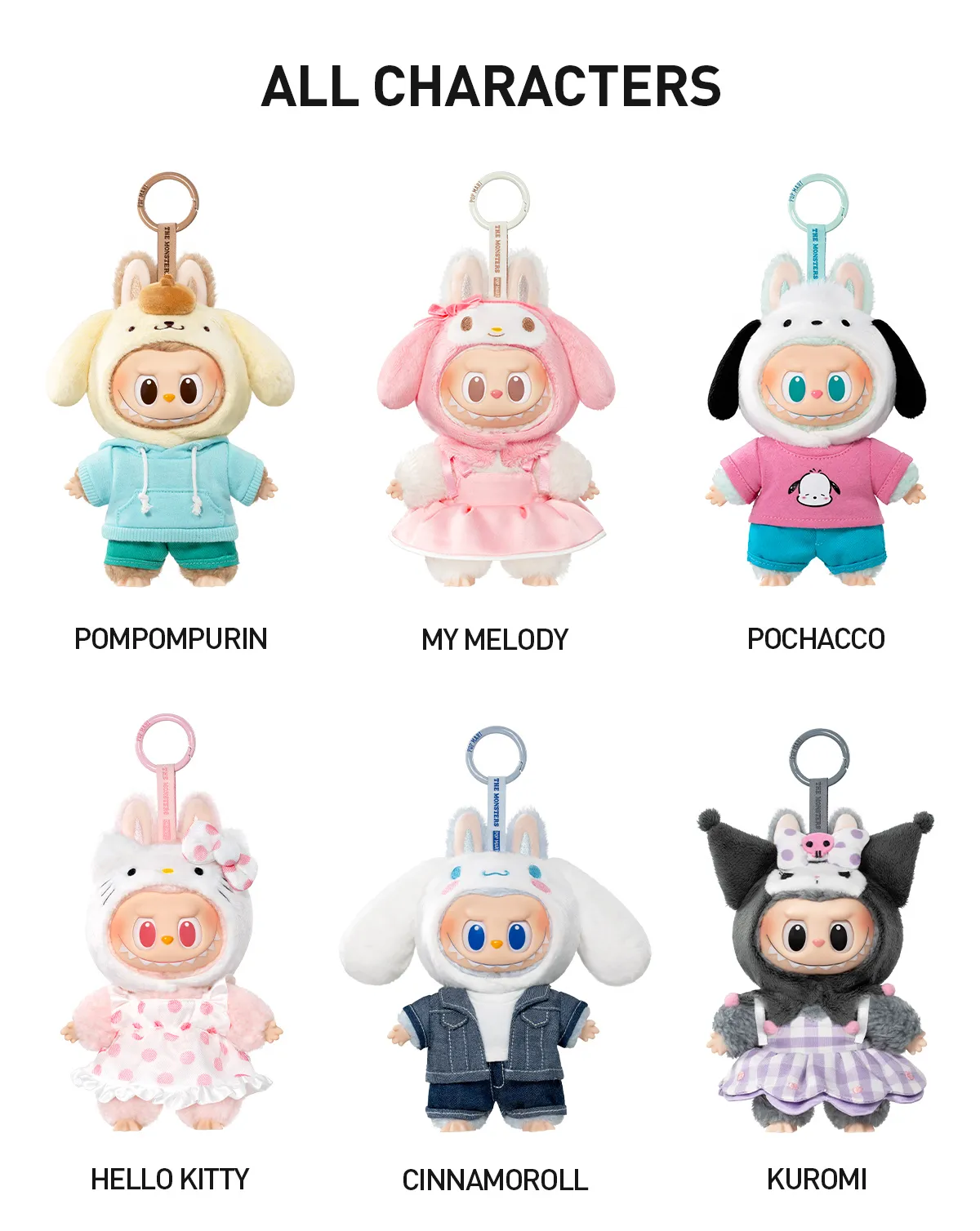THE MONSTERS × Hello Kitty and Friends Series-Vinyl Plush Pendant Blind Box (1)