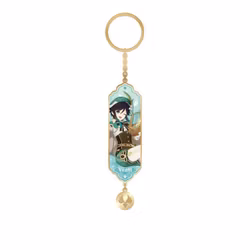 Genshin Impact Character Drawing Card Metal Keychain Venti