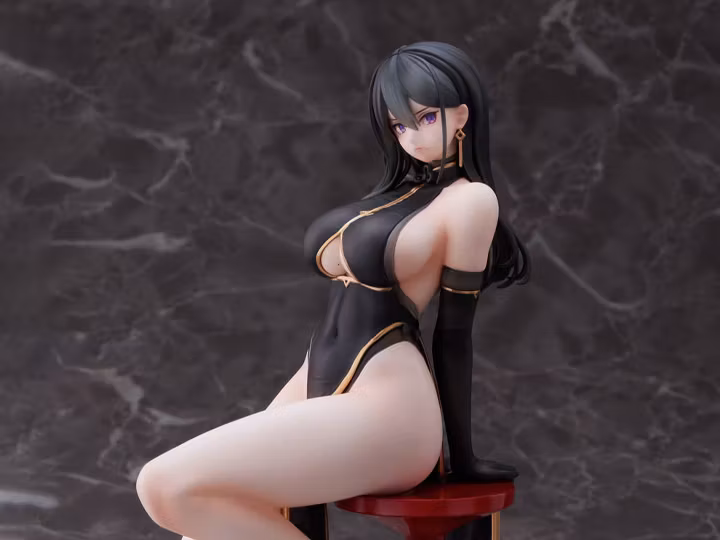 Original Character Hayabusa Illustration Black China Dress-chan