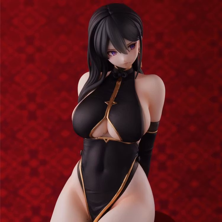 Original Character Hayabusa Illustration Black China Dress-chan