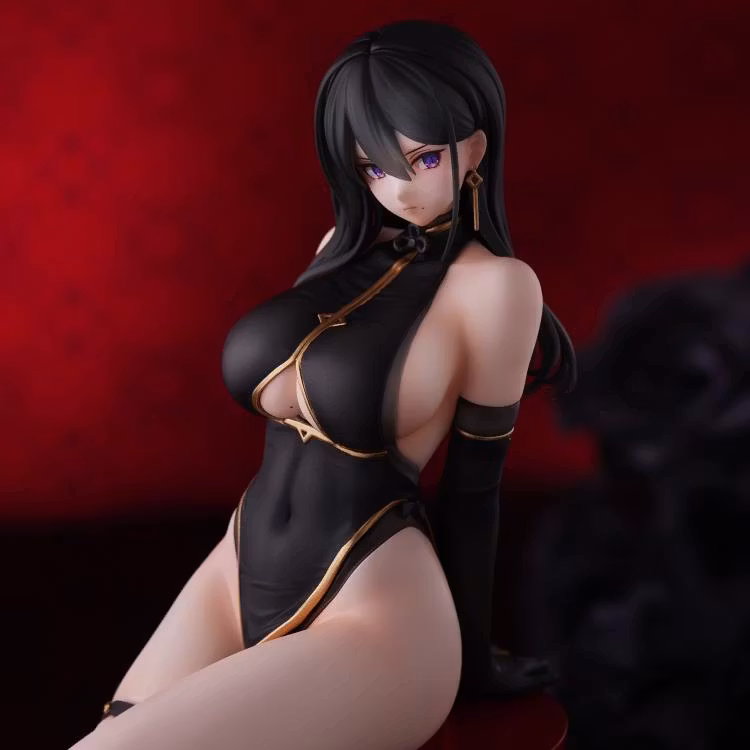 Original Character Hayabusa Illustration Black China Dress-chan
