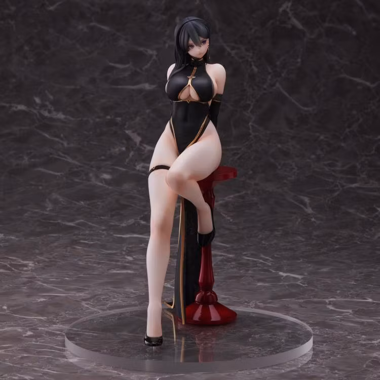 Original Character Hayabusa Illustration Black China Dress-chan