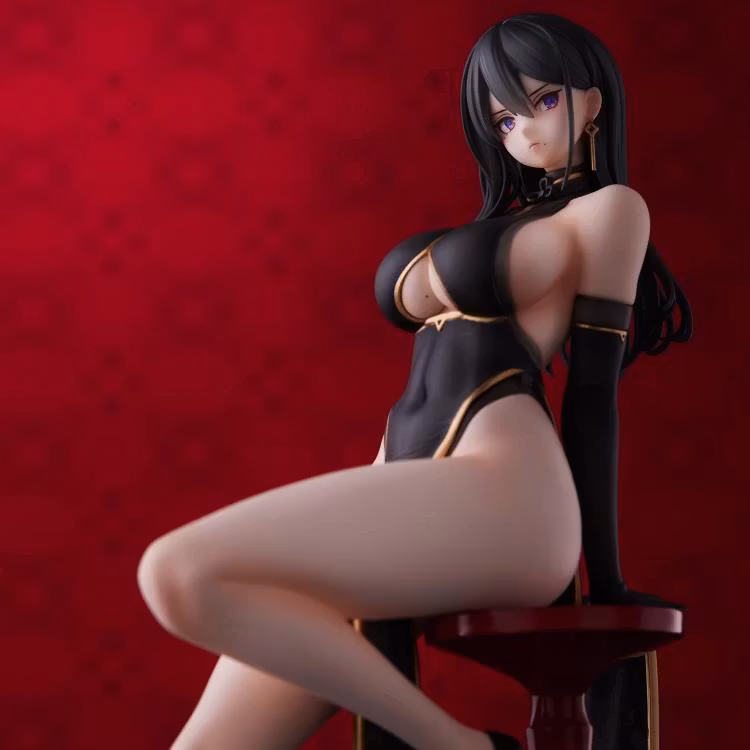 Original Character Hayabusa Illustration Black China Dress-chan