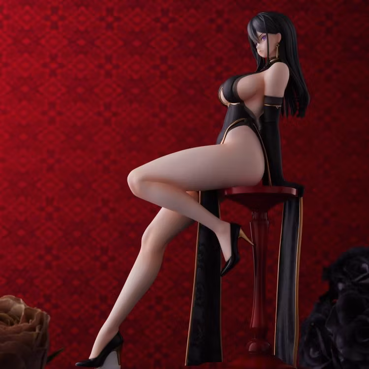 Original Character Hayabusa Illustration Black China Dress-chan