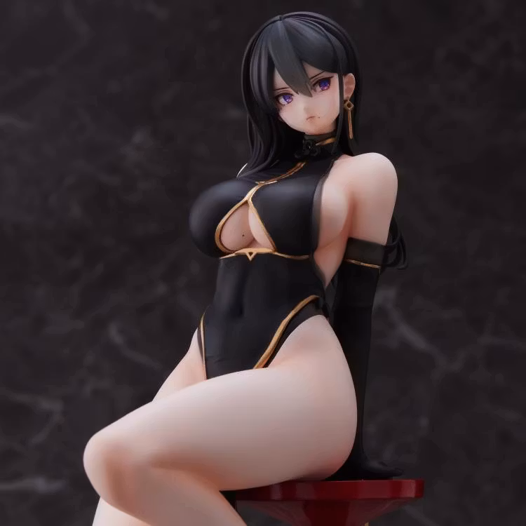 Original Character Hayabusa Illustration Black China Dress-chan