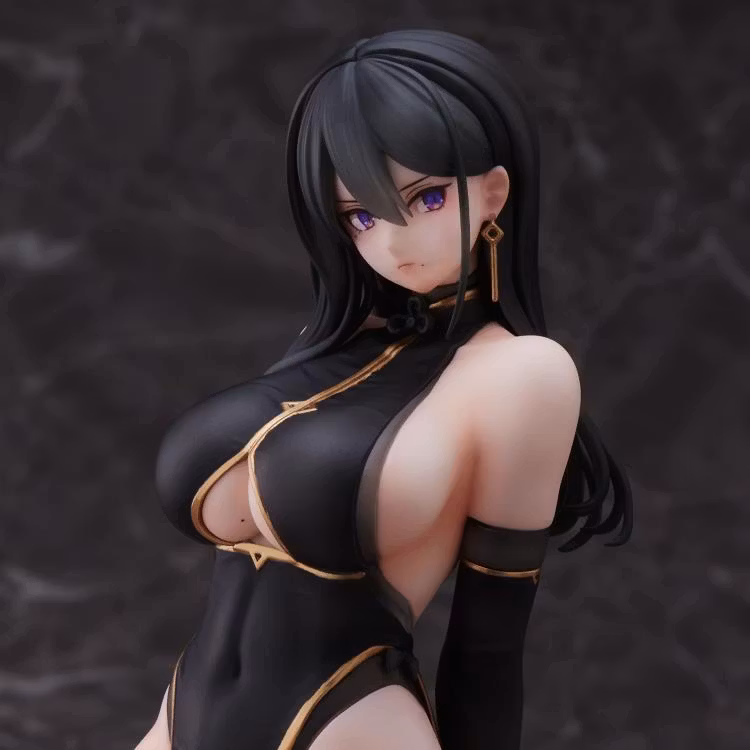 Original Character Hayabusa Illustration Black China Dress-chan