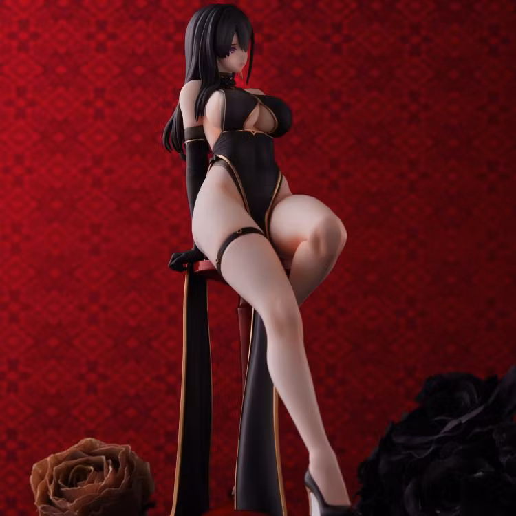 Original Character Hayabusa Illustration Black China Dress-chan