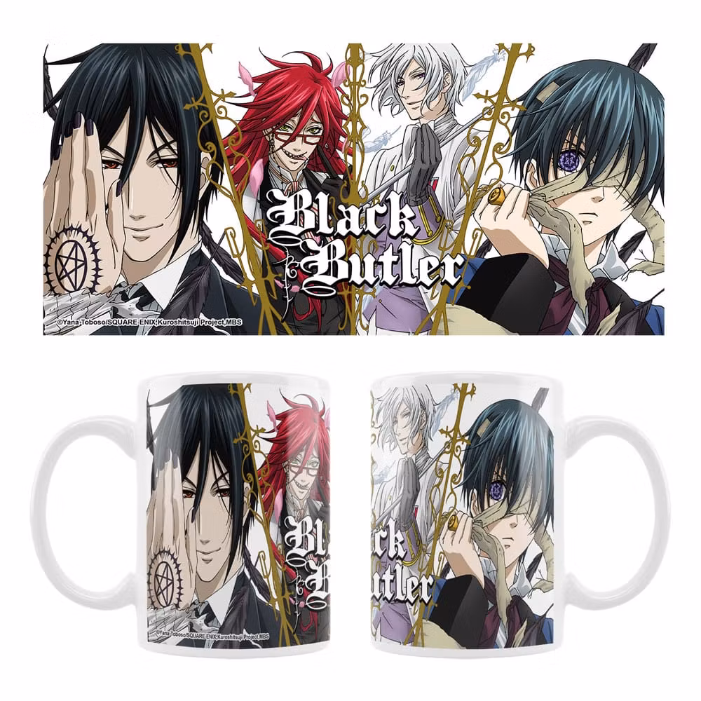 Black Butler Ceramic Mug Sebastian, Grell, Ash, Ciel 320ml