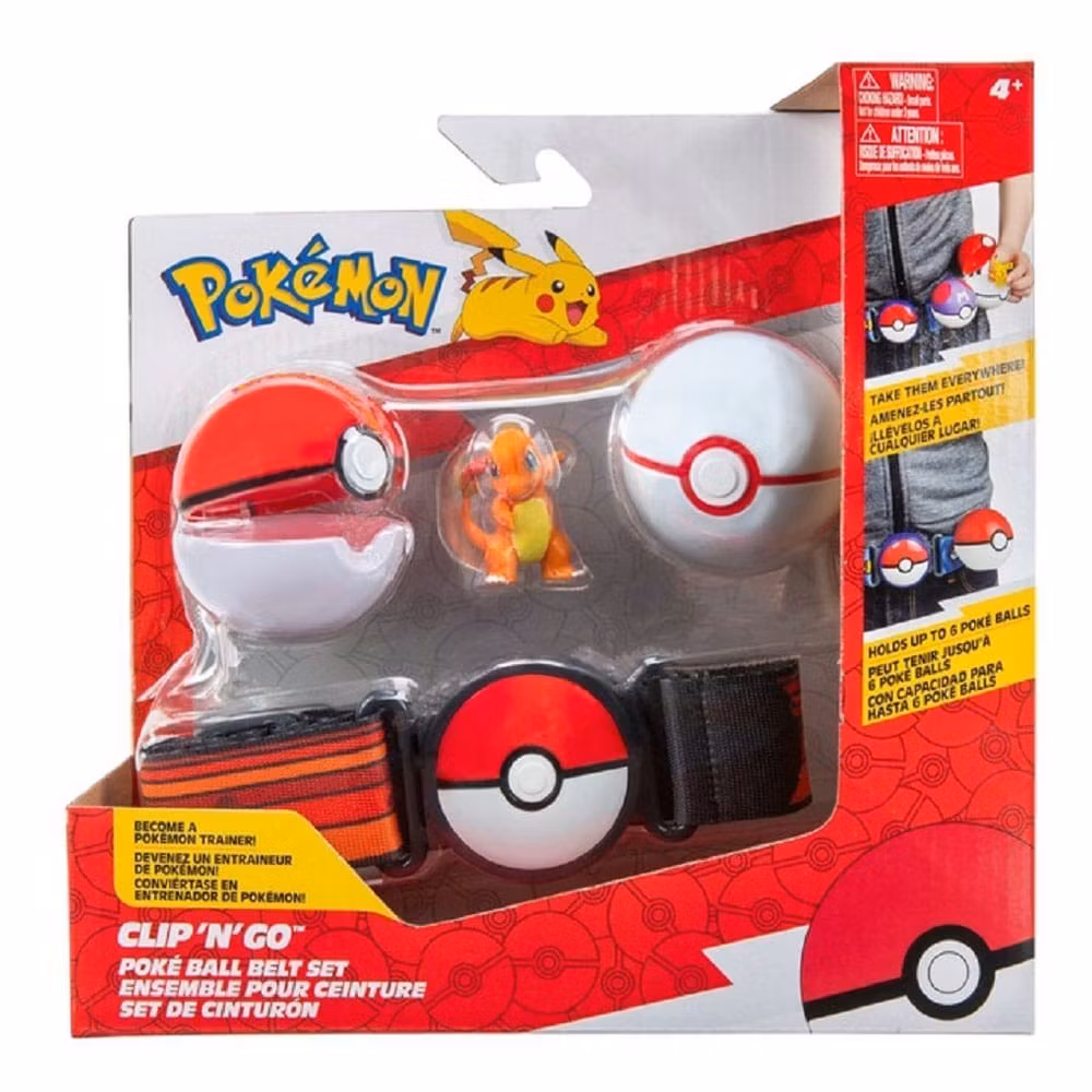 Pokémon Clip'n'Go Poké Ball Belt Set Poké Ball, Luxury Ball & Charmander