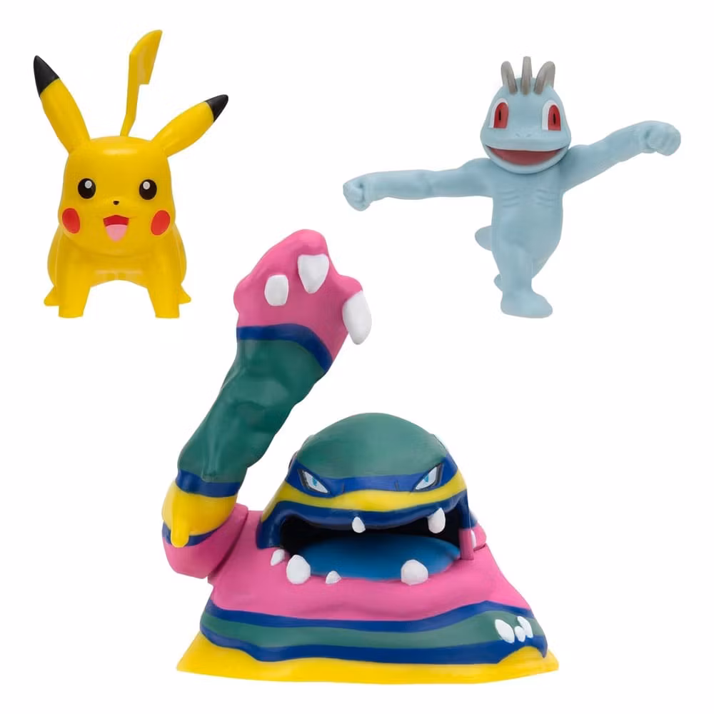 Pokémon Battle Figure Set 3-Pack Machop, Pikachu, Alolan Muk