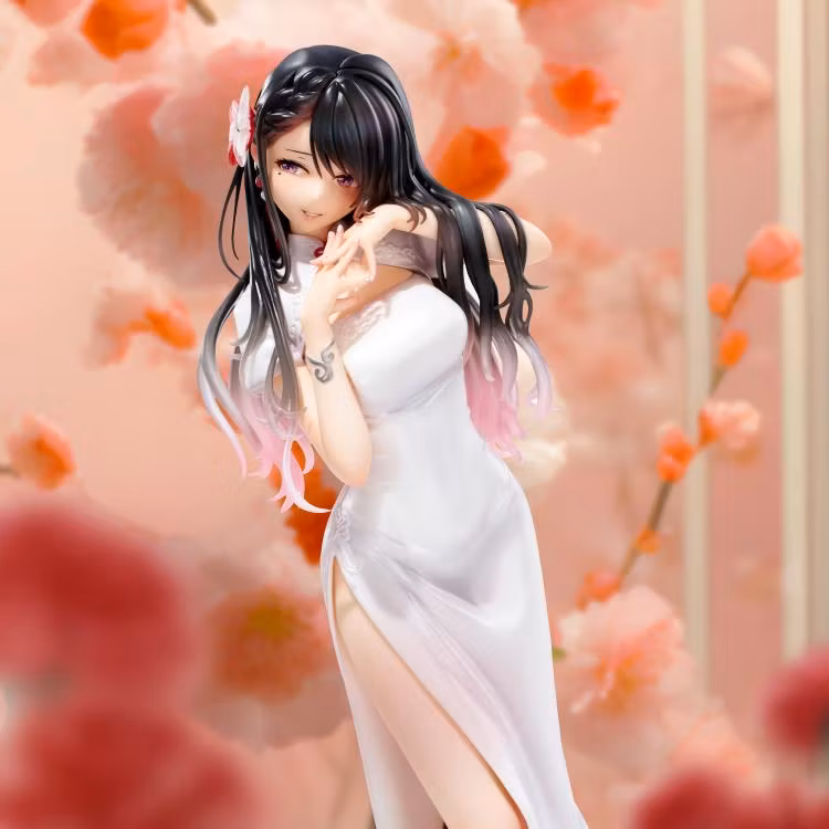 Mai Okuma Illustration Iyashikei White Chinese Dress Onee-san