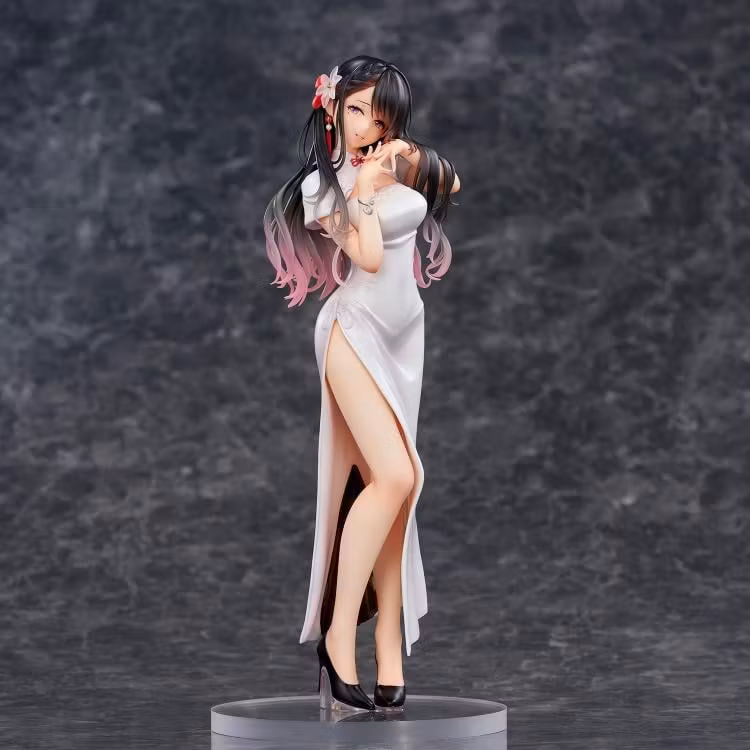 Mai Okuma Illustration Iyashikei White Chinese Dress Onee-san