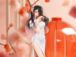 Mai Okuma Illustration Iyashikei White Chinese Dress Onee-san