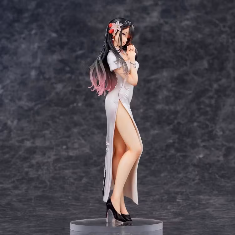 Mai Okuma Illustration Iyashikei White Chinese Dress Onee-san