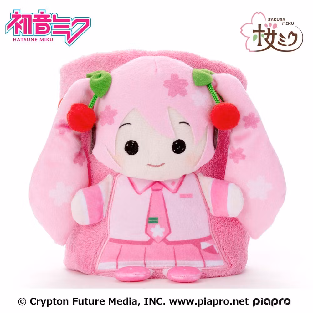Vocaloid Hatsune Miku Roll-Up Plush Figure Sakura Miku