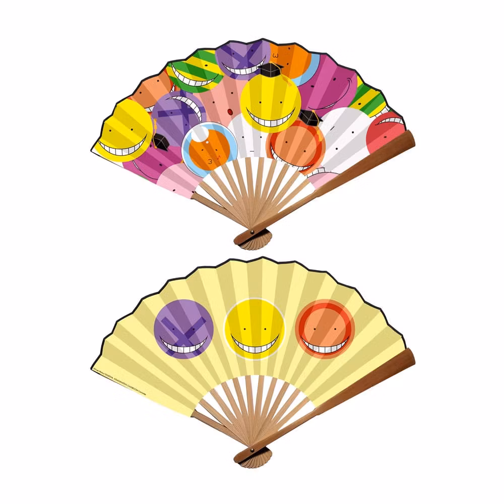 Assassination Classroom Folding Fan Koro-sensei Sticker Bomb Style