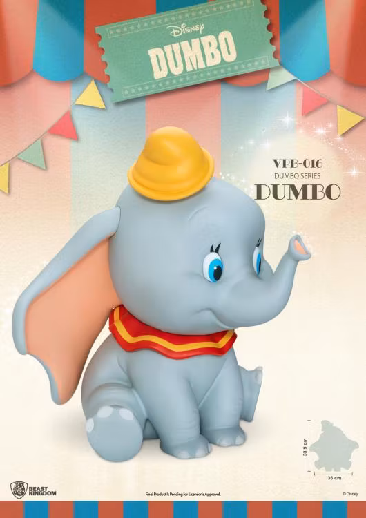 Disney Dumbo VPB-016 Dumbo Vinyl Piggy Bank