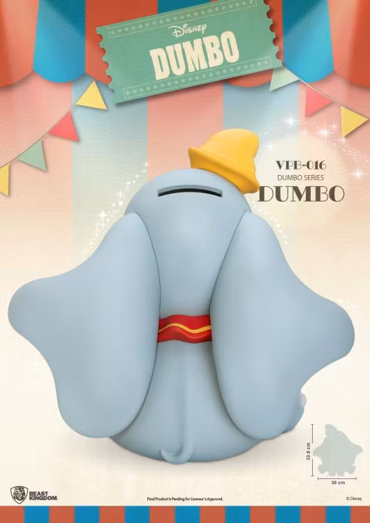 Disney Dumbo VPB-016 Dumbo Vinyl Piggy Bank