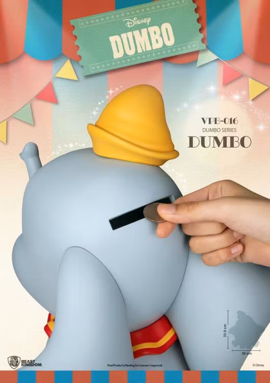 Disney Dumbo VPB-016 Dumbo Vinyl Piggy Bank