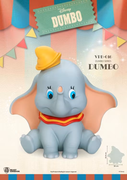 Disney Dumbo VPB-016 Dumbo Vinyl Piggy Bank