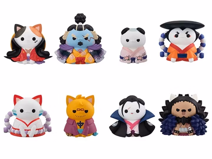 One Piece Mega Cat Project Nyan Piece Nyaan! Wano County Arc Version Set of 8 Figures