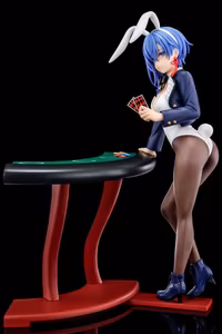 (18+) The Demon Sword Master of Excalibur Academy Sakuya Sieglinde wearing lapis lazuli blue bunny costume with Nip Slip Gimmick System