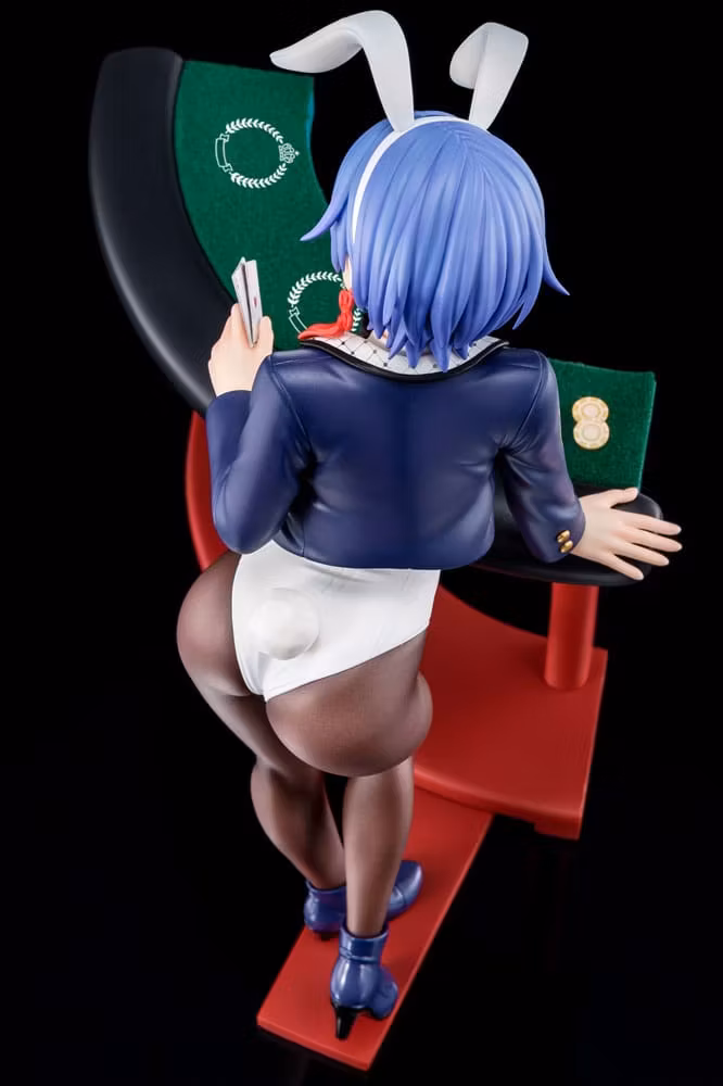 (18+) The Demon Sword Master of Excalibur Academy Sakuya Sieglinde wearing lapis lazuli blue bunny costume with Nip Slip Gimmick System