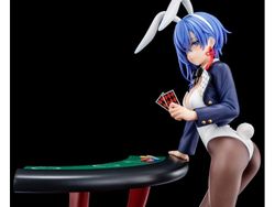 (18+) The Demon Sword Master of Excalibur Academy Sakuya Sieglinde wearing lapis lazuli blue bunny costume with Nip Slip Gimmick System
