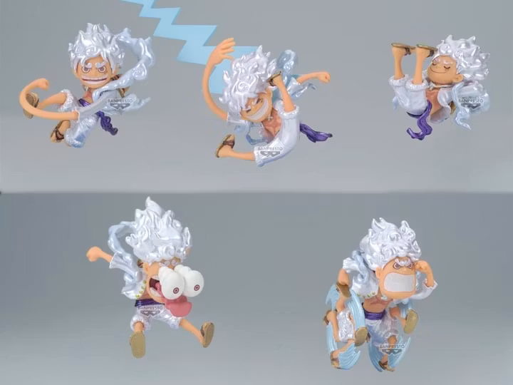 One Piece World Collectable Figure Monkey D. Luffy Gear 5 (Special Metallic Color Ver.) Set of 5 Figures