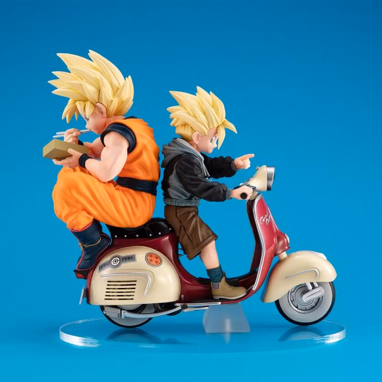 Dragon Ball Z Desktop Real McCoy EX Super Saiyan Goku and Super Saiyan Gohan on Motorbike