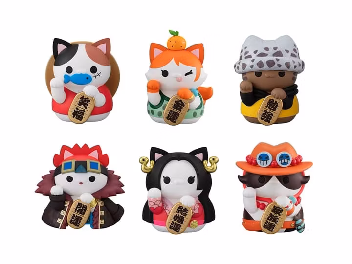 One Piece Mega Cat Project Nyan Piece Nyaan! Beckoning Cat (Lucky Cat Pirates) Set of 6 Figures