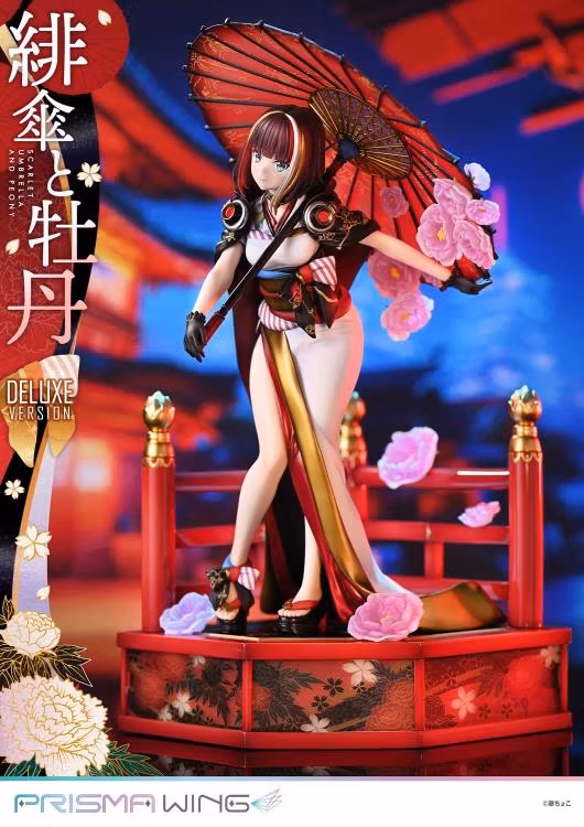 Fuzichoco Illustration Prisma Wing Scarlet Umbrella and Peony (Deluxe Ver.) 1/7 Scale Figure