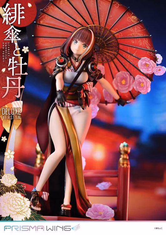 Fuzichoco Illustration Prisma Wing Scarlet Umbrella and Peony (Deluxe Ver.) 1/7 Scale Figure
