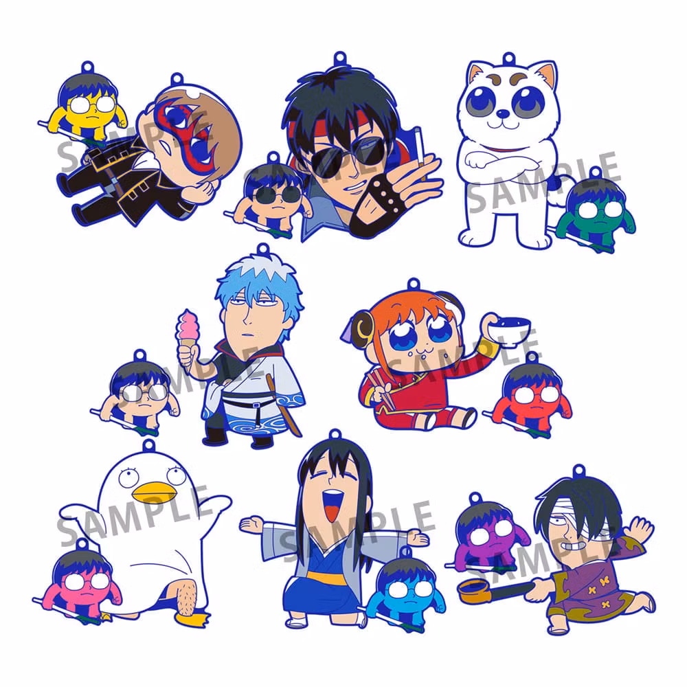 Gintama x Okawabukubu Rubber Mascot Buddycolle Rubber Charms Gintama Oshant Set