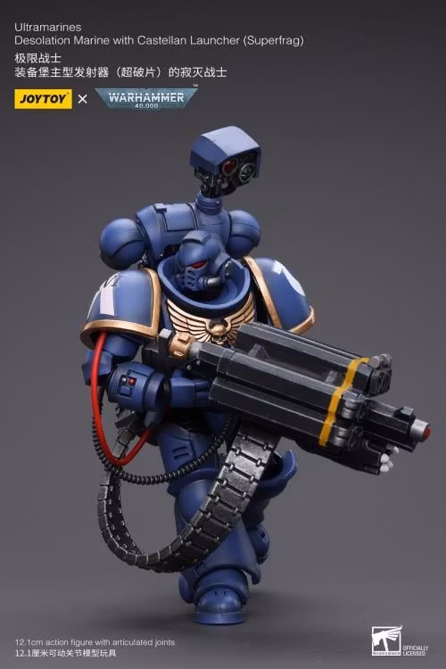 Warhammer 40K Ultramarines Desolation Marine with Superfrag Rocket Launcher 1/18 Scale Action Figure