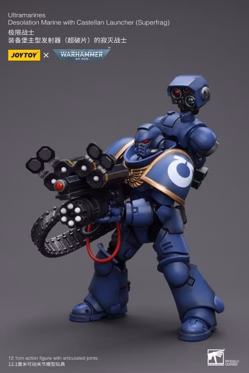 Warhammer 40K Ultramarines Desolation Marine with Superfrag Rocket Launcher 1/18 Scale Action Figure