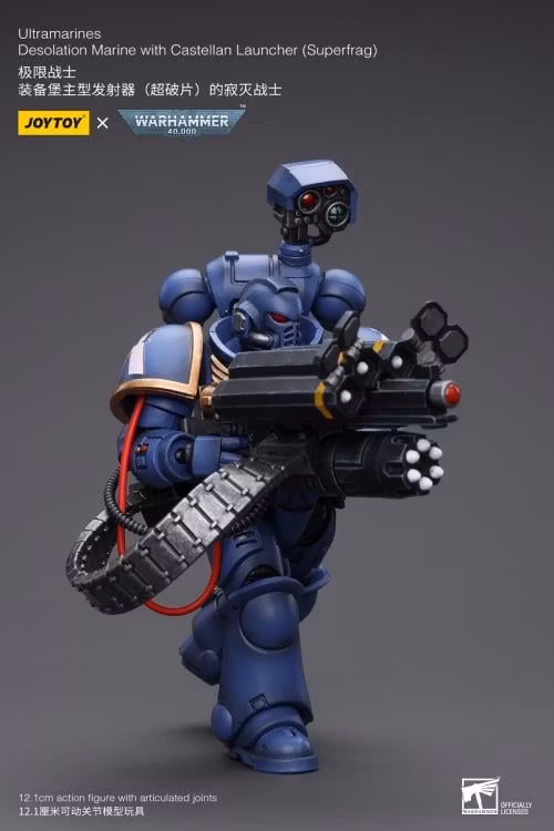 Warhammer 40K Ultramarines Desolation Marine with Superfrag Rocket Launcher 1/18 Scale Action Figure