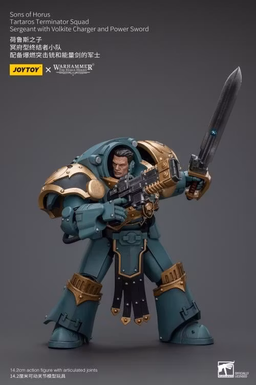 Warhammer: The Horus Heresy Sons of Horus Tartaros Terminator Squad Sergeant with Volkite Charger and Power Sword 1/18 Scale Action Figure