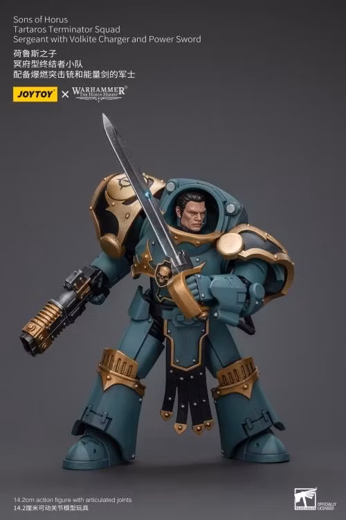 Warhammer: The Horus Heresy Sons of Horus Tartaros Terminator Squad Sergeant with Volkite Charger and Power Sword 1/18 Scale Action Figure