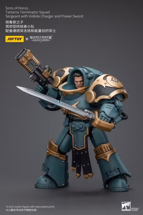 Warhammer: The Horus Heresy Sons of Horus Tartaros Terminator Squad Sergeant with Volkite Charger and Power Sword 1/18 Scale Action Figure