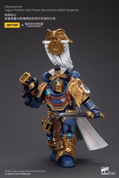 Warhammer: The Horus Heresy Ultramarines Legion Praetor with Power Sword and Volkite Serpenta 1/18 Scale Action Figure